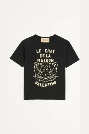 VALENTINO CAMISETA DE ALGODÓN CON ESTAMPADO CHAT DE LA MAISON Hombre 3XL