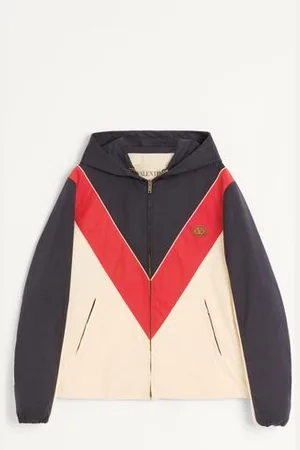 VALENTINO ROMPEVIENTOS DE NAILON CON CAPUCHA Y PARCHE DEL VLOGO Hombre 44