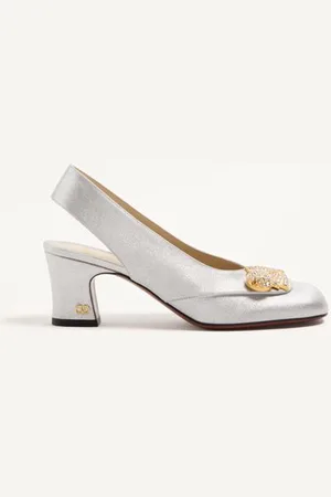 VALENTINO GARAVANI ZAPATO ADAMANTINE DE TELA BRILLOSA CON CORREA TRASERA Y TACÓN DE 60 MM Mujer 35.5