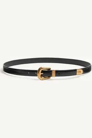 VALENTINO GARAVANI CINTURÓN DE 20 MM DE CUERO DE BECERRO CEPILLADO CON EL VLOGO SIGNATURE Hombre 085