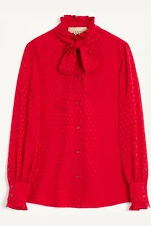 VALENTINO CAMISA DE CREPÉ DE CHINA CON ESTAMPADO COUR DE COEUR Mujer 36