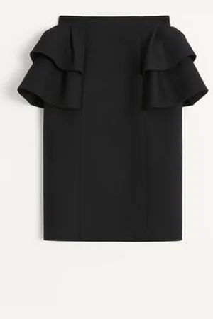 VALENTINO FALDA MIDI DE CREPE COUTURE Mujer 36