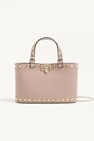 VALENTINO GARAVANI MINIBOLSO DE COMPRAS ROCKSTUD DE CUERO GRANEADO DE BECERRO Mujer UNI