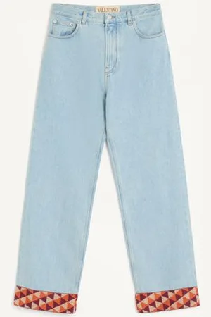 VALENTINO PANTALÓN DE MEZCLILLA CON DOBLADILLO DE JACQUARD Hombre 28