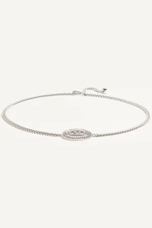VALENTINO GARAVANI CINTURÓN DE CADENA CON CRISTALES Y EL VLOGO SIGNATURE Mujer L