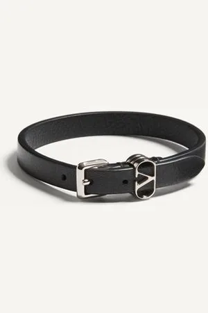 VALENTINO GARAVANI PULSERA GARAVANI OVALETTE DE CUERO DE BECERRO Hombre UNI