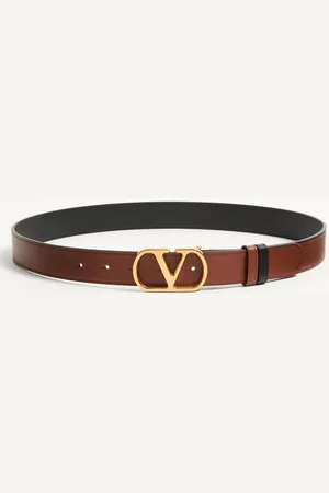VALENTINO GARAVANI CINTURÓN REVERSIBLE DE CUERO BRILLOSO DE BECERRO DE 30 MM CON EL VLOGO SIGNATURE Hombre 085