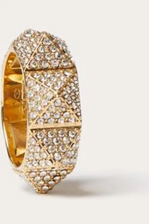 VALENTINO GARAVANI ANILLO DE METAL ROCKSTUD CON CRISTALES SWAROVSKI® Mujer L