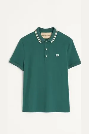 VALENTINO CAMISA POLO DE PIQUÉ DE ALGODÓN CON PARCHE DEL VLOGO Hombre L