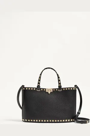VALENTINO GARAVANI BOLSO DE COMPRAS PEQUEÑO GARAVANI ROCKSTUD DE CUERO DE BECERRO GRANEADO Mujer UNI