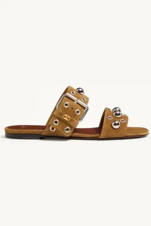 VALENTINO GARAVANI SANDALIA SIN TALÓN NELLCÔTE DE CUERO SEMIACABADO Mujer 35.5