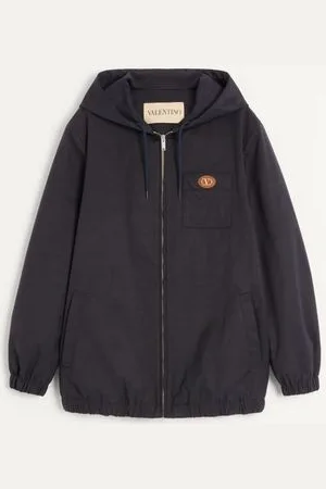 VALENTINO CHAQUETA DE NAILON CON CAPUCHA Y PARCHE DEL VLOGO Hombre 44