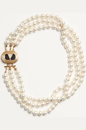 VALENTINO GARAVANI COLLAR OVAL DE METAL, ESMALTE, RESINA, PERLAS Y CRISTALES SWAROVSKI® Mujer UNI