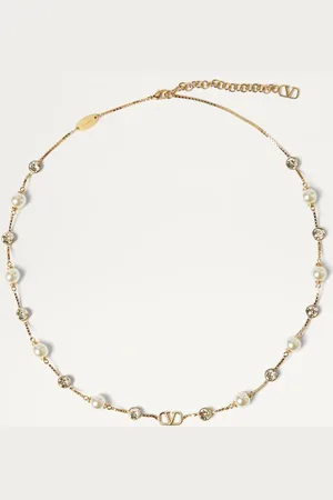 VALENTINO GARAVANI COLLAR DE METAL CON PERLAS, CRISTALES SWAROVSKI® Y EL VLOGO SIGNATURE Mujer UNI