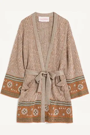 VALENTINO CÁRDIGAN TEJIDO CON PATRÓN DE JACQUARD DE LÚREX Mujer L