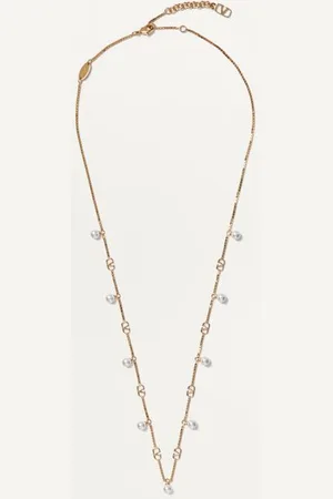 VALENTINO GARAVANI COLLAR DE METAL CON PERLA SWAROVSKI® Y CON EL VLOGO SIGNATURE Mujer UNI