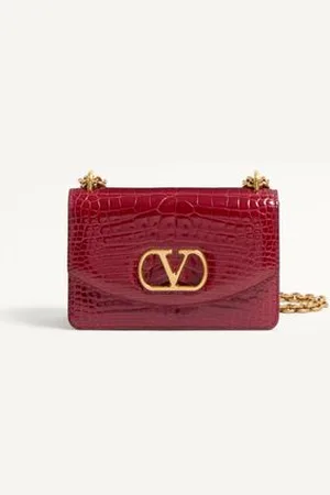 VALENTINO GARAVANI BOLSO DE HOMBRO PEQUEÑO GARAVANI VAIN DE CUERO DE COCODRILO Mujer UNI