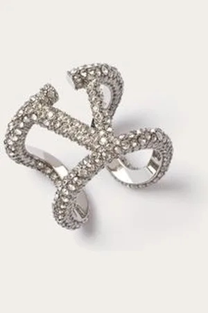 VALENTINO GARAVANI ANILLO VLOGO SIGNATURE DE METAL Y CRISTALES SWAROVSKI® Mujer 11