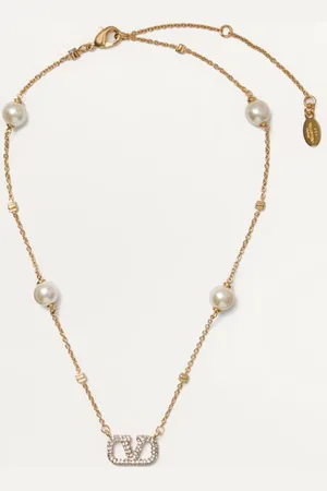 VALENTINO GARAVANI COLLAR DE METAL VLOGO SIGNATURE CON PERLAS Y CRISTALES SWAROVSKI® Mujer UNI