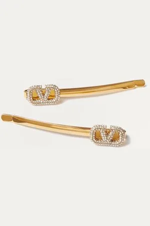 VALENTINO GARAVANI PINZA PARA EL CABELLO DE METAL Y CRISTALES SWAROVSKI® CON EL VLOGO SIGNATURE Mujer UNI