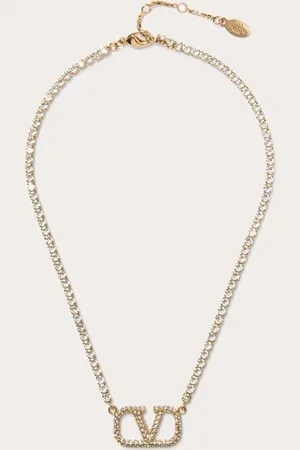 VALENTINO GARAVANI COLLAR DE METAL CON CRISTALES SWAROVSKI® Y EL VLOGO SIGNATURE Mujer UNI