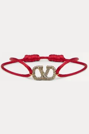 VALENTINO GARAVANI PULSERA VLOGO SIGNATURE DE ALGODÓN Y CRISTALES SWAROVSKI® Mujer UNI