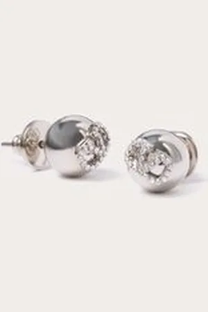 VALENTINO GARAVANI ARETES DE METAL CON CRISTALES SWAROVSKI® Y CON EL VLOGO SIGNATURE Mujer UNI