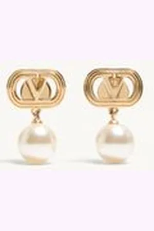 VALENTINO GARAVANI ARETES OVALETTE DE METAL CON PERLAS SWAROVSKI® Mujer UNI