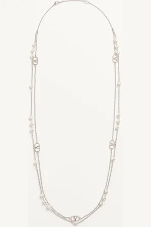 VALENTINO GARAVANI COLLAR DE METAL CON PERLA SWAROVSKI® Y CON EL VLOGO SIGNATURE Hombre UNI