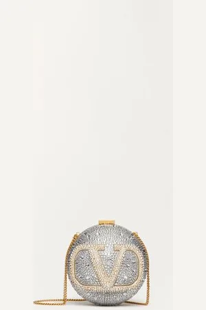 VALENTINO GARAVANI MINAUDIÈRE DE METAL CON CRISTALES SWAROVSKI® Y EL VLOGO SIGNATURE Mujer UNI