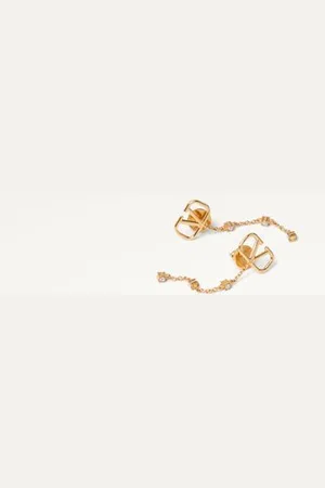 VALENTINO GARAVANI ARETES DE METAL CON CRISTALES SWAROVSKI® Y CON EL VLOGO SIGNATURE Mujer UNI