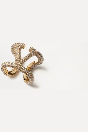 VALENTINO GARAVANI ANILLO VLOGO SIGNATURE DE METAL Y CRISTALES SWAROVSKI® Mujer 11