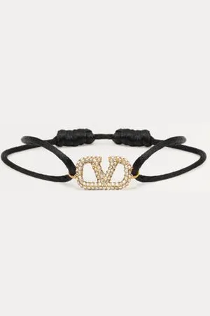 VALENTINO GARAVANI PULSERA VLOGO SIGNATURE DE ALGODÓN Y CRISTALES SWAROVSKI® Mujer UNI