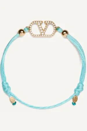 VALENTINO GARAVANI PULSERA GARAVANI VLOGO SIGNATURE DE ALGODÓN Y CRISTALES SWAROVSKI® Mujer UNI