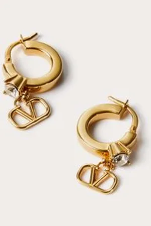 VALENTINO GARAVANI ARETES DE METAL CON EL MINI VLOGO SIGNATURE Y CON CRISTALES SWAROVSKI® Mujer UNI