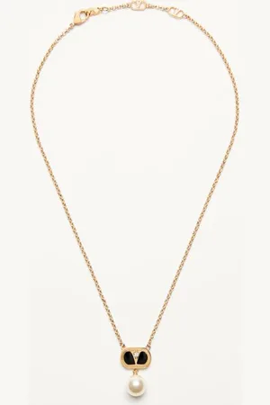 VALENTINO GARAVANI COLLAR OVALETTE DE METAL CON ESMALTE, CRISTALES Y PERLA SWAROVSKI® Mujer UNI