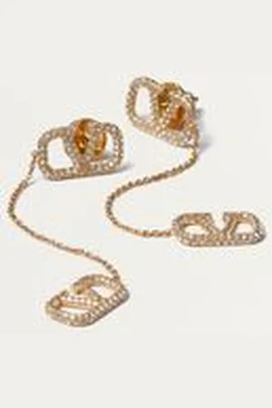 VALENTINO GARAVANI ARETES DE METAL CON CRISTALES SWAROVSKI® Y CON EL VLOGO SIGNATURE Mujer UNI