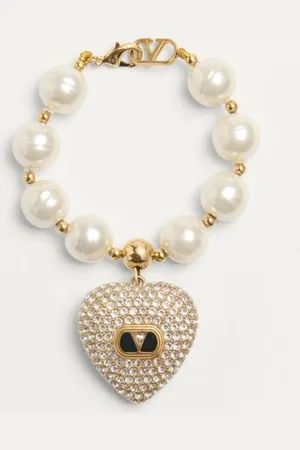 VALENTINO GARAVANI PULSERA COEUR ROYAL DE METAL, ESMALTE, PERLAS Y CRISTALES DE SWAROVSKI® Mujer M