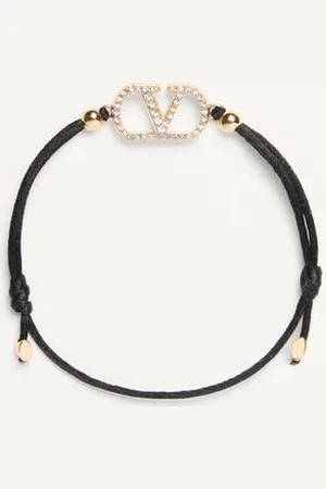VALENTINO GARAVANI PULSERA GARAVANI VLOGO SIGNATURE DE ALGODÓN Y CRISTALES SWAROVSKI® Mujer UNI