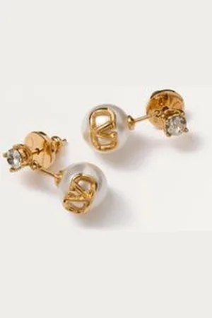 VALENTINO GARAVANI PENDIENTES VLOGO SIGNATURE DE METAL CON CRISTALES SWAROVSKI® Y PERLAS DE RESINA Mujer UNI