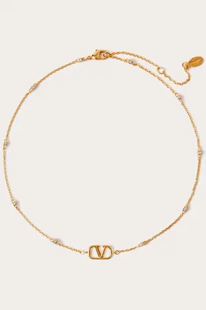 VALENTINO GARAVANI COLLAR DE METAL CON CRISTALES SWAROVSKI® Y CON EL MINI VLOGO SIGNATURE Mujer UNI