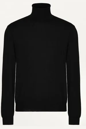 VALENTINO SUÉTER DE LANA DE CUELLO ALTO CON BORDADO DEL VLOGO SIGNATURE Hombre L