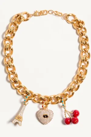 VALENTINO GARAVANI COLLAR CHEZ DE METAL ESMALTADO Y CRISTALES SWAROVSKI® Mujer UNI