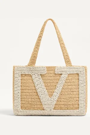 VALENTINO GARAVANI BOLSO DE COMPRAS MEDIANO GARAVANI VIVA SUPERSTAR DE RAFIA Mujer UNI