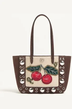 VALENTINO GARAVANI MINIBOLSO DE COMPRAS GARAVANI NELLCÔTE BORDADO CON CHERRYFIC Mujer UNI