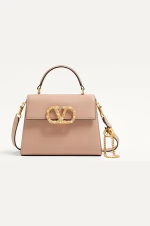 VALENTINO GARAVANI MINIBOLSO DE MANO GARAVANI VSLING DE CUERO DE BECERRO GRANEADO CON LOGOTIPO DE PEDRERÍA Mujer UNI