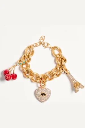 VALENTINO GARAVANI PULSERA CHEZ DE METAL ESMALTADO Y CRISTALES SWAROVSKI® Mujer M