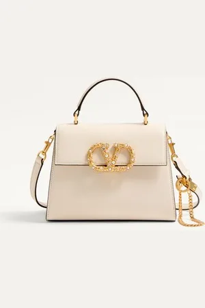 VALENTINO GARAVANI MINIBOLSO DE MANO GARAVANI VSLING DE CUERO DE BECERRO GRANEADO CON LOGOTIPO DE PEDRERÍA Mujer UNI