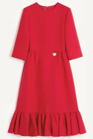 VALENTINO VESTIDO MIDI DE CREPE COUTURE Mujer 36