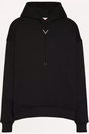 VALENTINO SUDADERA DE ALGODÓN CON CAPUCHA Y DETALLE DE V METÁLICA Hombre 3XL
